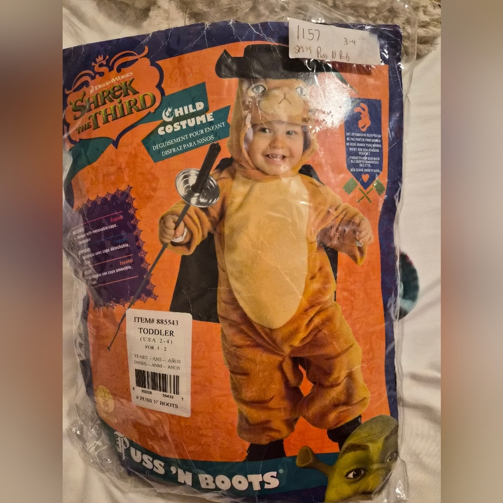 Puss in Boots Shrek toddler costume Sz 1-2. Rubie's